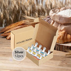 HOUSE AGAIN 12 Small Pack Stainless Steel Chip Bag Clips Covered with Silicone - NO More Sharp Edges - Color Coded for Food Bags - Air Tight Seal, Heavy Duty for Kitchen and Office, 2.5 Inches