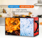 Maxcheck 2 Pcs Insulated Bags for Food Delivery XXXL Large Capacity Hot Grocery Tote Bag Reusable Warming Pizza Catering Carrier for Commercial Travel Lunch Shopping Gifts (Red)