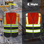 BeautyWill Custom Logo Safety Vest Class2 High Visibility Reflective Vest Breathable Construction Vest