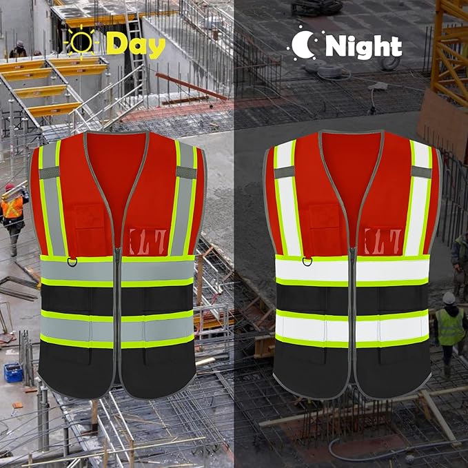 BeautyWill Custom Logo Safety Vest Class2 High Visibility Reflective Vest Breathable Construction Vest