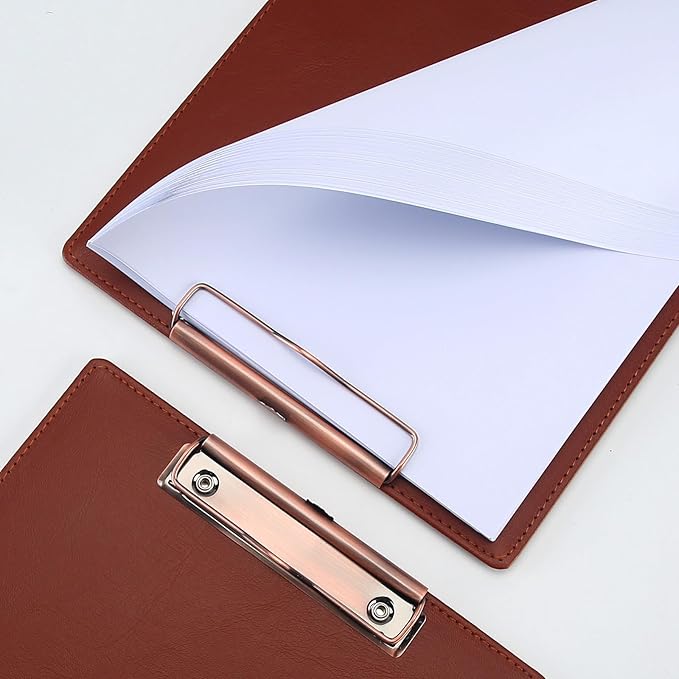 A4 Clipboard,3 Pack PU Clipboards with Hanging Hole for Office,School or Restaurant,Brown
