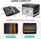 BALEINE Fireproof Document Box with Lock, Portable Fireproof Document Bag Waterproof Fire Proof File Boxes for Documents, File Organizer Box for Important Paperwork (Sliver, 16''x12.5''x11.5'')