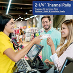 Premium 2 1/4 x 50 Thermal Paper Rolls - BPA Free Credit Card Receipt Paper, 50 Rolls/Case for POS & ATM Systems