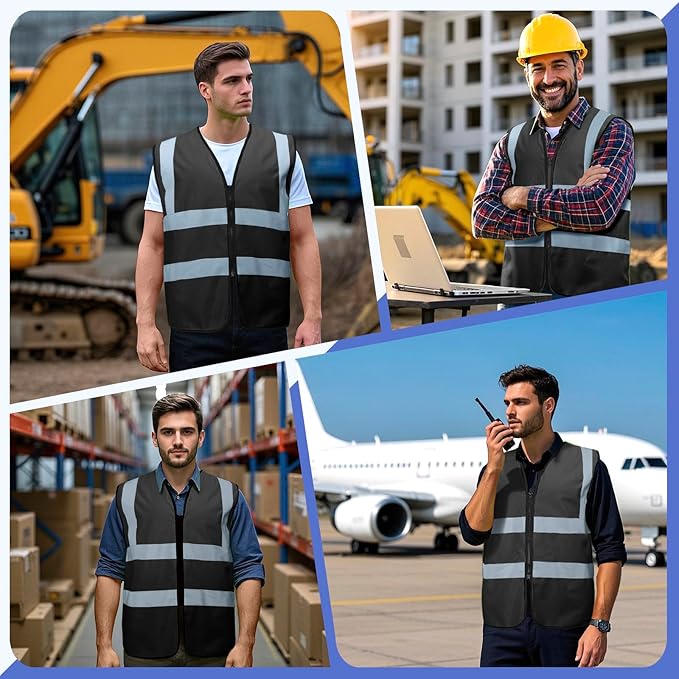 BeautyWill 10/20 Pack Custom Logo Safety Vest,Bulk High Visibility Class 2 Reflective Work Vests