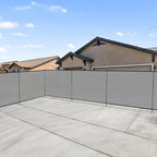 Patio 5' x 110' Outdoor Privacy Screen Freestanding Temporary Fence Panels Net Cover with Metal Poles for Outside Backyard Pool Garden Air Conditioner Fencing, Light Gray