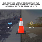 Traffic Safety Cone 18 Inches, with Reflex Collars of Parking Lots, Lane Road Traffic Control Construction Driving Safety Cone 12 Pack