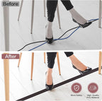 Floor Cord Cover Self Adhesive Cord Hider Floor Extension Cord Covers for Floor Power Cord Protector Cable Management Prevent Cable Trips Cable Cavity 0.51" W x 0.31" H (Dark Walnut, 20Ft)