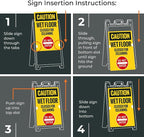 Caution Wet Floor Closed for Cleaning Do Not Enter Sidewalk Sign Kit, 24x36 Inches, with A Frame Stand, Made in USA