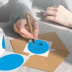 4 Inch Large Blue Circle Thermal Labels, Self-Adhesive Round Inventory Stickers, Multi-Purpose Round Roll Thermal Printing Stickers for Business and Domestic Use-300 Labels/Roll