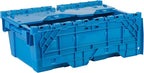 Hudson Exchange 19.6 x 11.6 x 7.3” (3.7 Gallon, 5 Pack) Storage Tote Distribution Container with Hinged Attached Lid, Blue