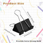 Large Heavy Duty Clips 2 Inch Black Extra Large Paper Clips Big Size Paper Clamps Metal Clips for Binder Clips Office and Home Supplies - 48 Pcs