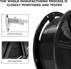 FLASHFORGE PLA Filament 1.75mm, 3D Printer Filament 1kg (2.2lbs) Spool, Dimensional Accuracy +/- 0.02mm, 3D Printing Filament Easy to Use and Fits for Most FDM 3D Printers (Black)