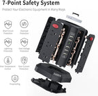 Surge Protector Power Strip Tower with 5 USB Ports and Night Light, 10FT Extension Cord with 12 AC Multiple Outlets, PASSUS Power Tower, Overload Protection for Home Office Dorm Room (Black)