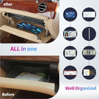 Car Registration and Insurance Holder,Leather Insurance License and Registration Card Holder for Car Glove Box, Auto Truck Document Holder Organizer for Men Women-Blue Butterflies in Night Sky