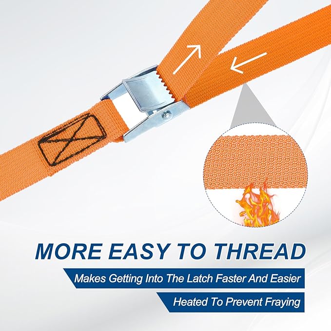 PATIKIL Lashing Straps 1" x 20 Ft, Tie Down Strap Cam Buckle Adjustable Ratchet Straps 551 lbs for Cargo Trucks Motorcycle Luggage, Orange