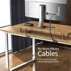 Delamu 2 Pack Under Desk Cable Management, Safe Tidy Cable Management Under Desks for Home Office, Cord Organizer for Desk, Wire Organizer Kit, Beige