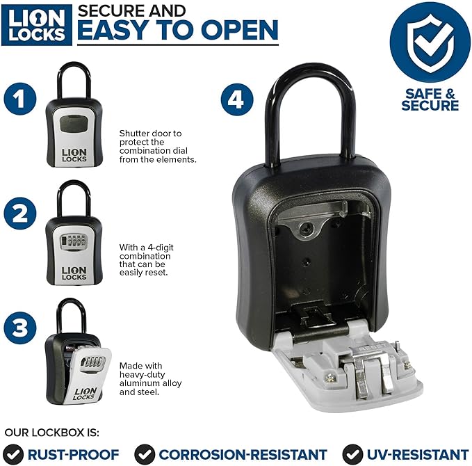 Key Lock Box for Keys with Code (12 Pack) 4 Digit Combination Lockbox for Keys Outdoor, Portable, Waterproof, Realtor Lock Box