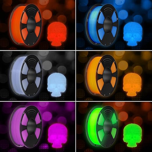 Geeetech Glow in The Dark Filament Green, 3D Printing Filament, Luminous PLA Filament 1.75mm Dimensional Accuracy +/- 0.02 mm, 1kg (2.2lbs), Fit Most FDM 3D Printers
