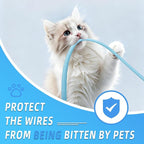 Automotive Wire Loom Tubing, Split Braided Cord Protectors from Pets No Chew, Flexible Cable Sleeve Cable Management for TV/Computer/Electric Wires (Sky Blue, 5/16"-25ft)