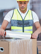 JARLINK 4 Pack Stretch Film, 15" x 1000ft Shrink Wrap for Pallet Wrap, Industrial Strength Stretch up to 650% Stretch with Handles, Self Adhering Packaging Heavy Duty Film for Moving, 68 Gauge, Clear