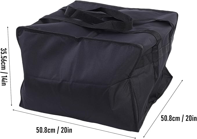 Asixxsix Insulated Pizza Delivery Bag, 20 x 20 x 14 inch Reusable Thermal Cooler Bag Keeps Food Warm, with Smooth Zip for Easy Access, for Catering Grocery Shopping