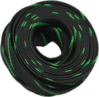 30ft PET Expandable Sleeving Wire Cable Sleeve (3/5", Green&Black)