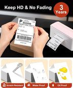 Phomemo 4x6 Shipping Labels, 500 PCS Fan-Fold Thermal Labels, Compatible with MUNBYN,JADENS,Nelko,Phomemo 241bt,243BT, D450BT,D520BT,2411BT Label Printer,Water/Oilproof Label Stickers for Address Mail