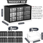 Amyhill 6 Pcs Mini Drawer Organizer Small Organizer with 9 Drawers Plastic Desktop Craft Storage Box for Office Home Room Jewelry Cosmetics Collection(Black)