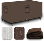 Heavy Duty Patio Furniture Covers Waterproof, 600D Outdoor Furniture Cover Waterproof for Sectional Sofa Couch, Outdoor Dining Table and Chair Set Covers 111''L x 74''W x 28''H, Brown