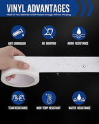 Lichamp 6 Rolls Vinyl Tape, Premium Safety Marking and Traffic Floor Marking Tape, Bundling, Social Distancing, 2 Inch x 36 Yards per Roll, 216 Total Yards, White