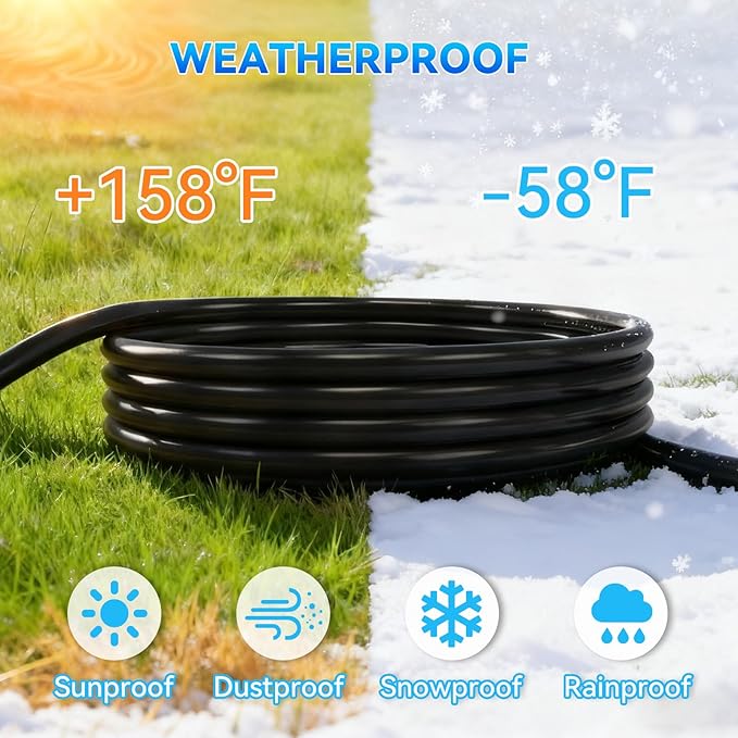 K KASONIC - 50 Feet Outdoor Extension Cord, ETL Listed, SJTW 16AWG/13A 3 Prong Power Cord Extension for Home or Office Use, Black