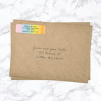 Cascading Rainbow Medley Personalized Return Address Labels with Elegant Plastic Dispenser - Roll of 500 Custom Stickers