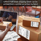 SJPACK 8000 Half Sheet Laser/Ink Jet Shipping Labels Mailing Labels 5-1/2" X 8-1/2"