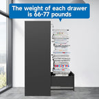 4 Drawer Filing Cabinet with Lock Metal Lateral File Cabinet Office Home Steel Lateral File Cabinet for A4 Legal/Letter Size Wide Metal Cabinet Locked,Assembly Required (4 Drawer, Black)