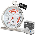 3.5" Oven Thermometer 100-600°F Kitchen Cooking Thermometer Instant Read Stainless Steel Oven Temperature Gauge with Hanger & Base 2Pcs
