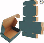 Green Recyclable Cardboard Small Gift Mailer Boxes for Shipping Packaging Craft Gifts Giving Products (25 Pack, 9 x 6 x 2 Inch)