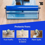 TapeManBlue Floor Protection Film, 36" x 500', Made in USA, Blue Self Adhesive Floor Protector Tape for Moving, Painting and Construction, Temporary Covering to Shield Hardwood, Tile, Hard Surfaces