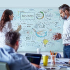 Magnetic Glass Whiteboard - Glass Dry Erase Board 48"x36" Large Frameless Board for Walls Office School and Home
