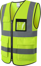Hi Vis Reflective Safety Vest for Men Women Mesh Class 2 High Visibility Vest with Pockets,Meets ANSI/ISEA Standards(EK170-Mesh-Yellow-M)