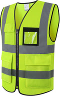 Hi Vis Reflective Safety Vest for Men Women Mesh Class 2 High Visibility Vest with Pockets,Meets ANSI/ISEA Standards(EK170-Mesh-Yellow-3XL)
