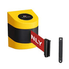 Crowd Control Warehouse - CCW Series WMB-220 Fixed Wall Mount Retractable Belt Barrier - 15 Foot, Red"Authorized Access ONLY" White Letters Belt with Yellow ABS Case