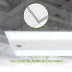 ASD LED Linear High Bay Light Fixture, Commercial Shop Lighting | 3CCT, Dimmable, Power Adjustable, DLC Premium, UL Listed | 100W 16000LM 3500-5000K 100-277V | Warehouse, Garage, Workshop Lamp | White