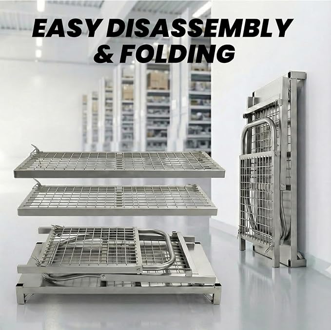 Platform Truck with Cage 2200 LBS - 40" x 24" Heavy Duty Steel Utility Cart with Removable Wire Mesh Sides, Industrial Push Cart for Warehouse, Stocking, and Moving