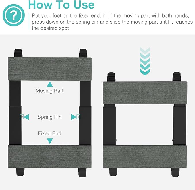 Heavy Duty Adjustable Furniture Moving Dolly - Furniture Movers with 4 Swivel Casters Wheels, Small Wood & Metal Floor Flat Dollies Cart, Set of 2