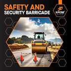 Retractable Barrier for Safety Traffic Cones - 2" OD - Large Yellow and Black Bar Barricade - for Road Construction, Parking, Warning, Temporary Security Divider (100, Yellow & Black, 53" x 84")