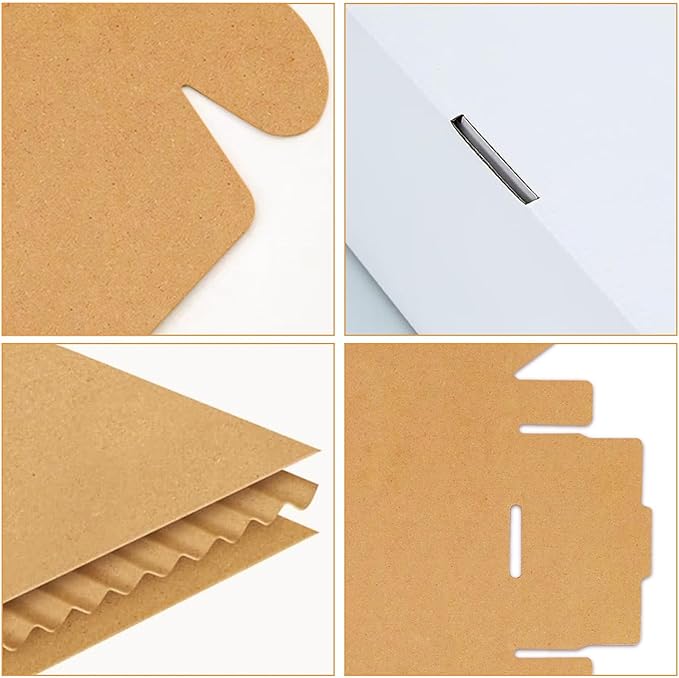 50 Pack,vinyl record mailer Corrugated Mailer,12.5x12.5x2inch, Easy-Fold Shipping Box, White,Height Adjustable,Comic book mailer,