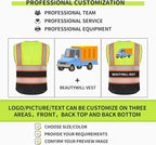 BeautyWill Custom Logo Safety Vest Class 2 High Visibility Reflective Vest for Men - Personalized Logo Team Vest
