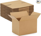 Eupako 6x4x4-Small-Shipping-Boxes-30-Pack-Brown-Corrugated-Box-Mailers, Cardboard Boxes for Packaging Small Business, Mailing