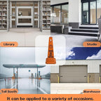 26.5" Caution Cones, 4-Sided Visible Safety Signs with Heavy Rubber Base, Warning for Slip & Fall Prevention, Indoor/Outdoor Use (8, Do Not Enter-Orange, 26.5 inch)