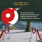 6Pcs Sliver Stanchion Post Queue Velvet Ropes and Posts with Soild Base and 4pcs 5 Ft Red Velvet Ropes Carpet Ropes Posts Stanchion Set Crowd Control Barriers for Party Supplies